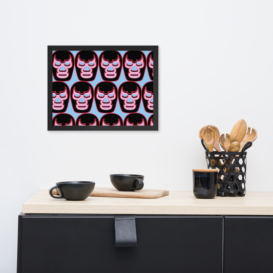 Luchador Repeat – Digital Art Print (Framed)