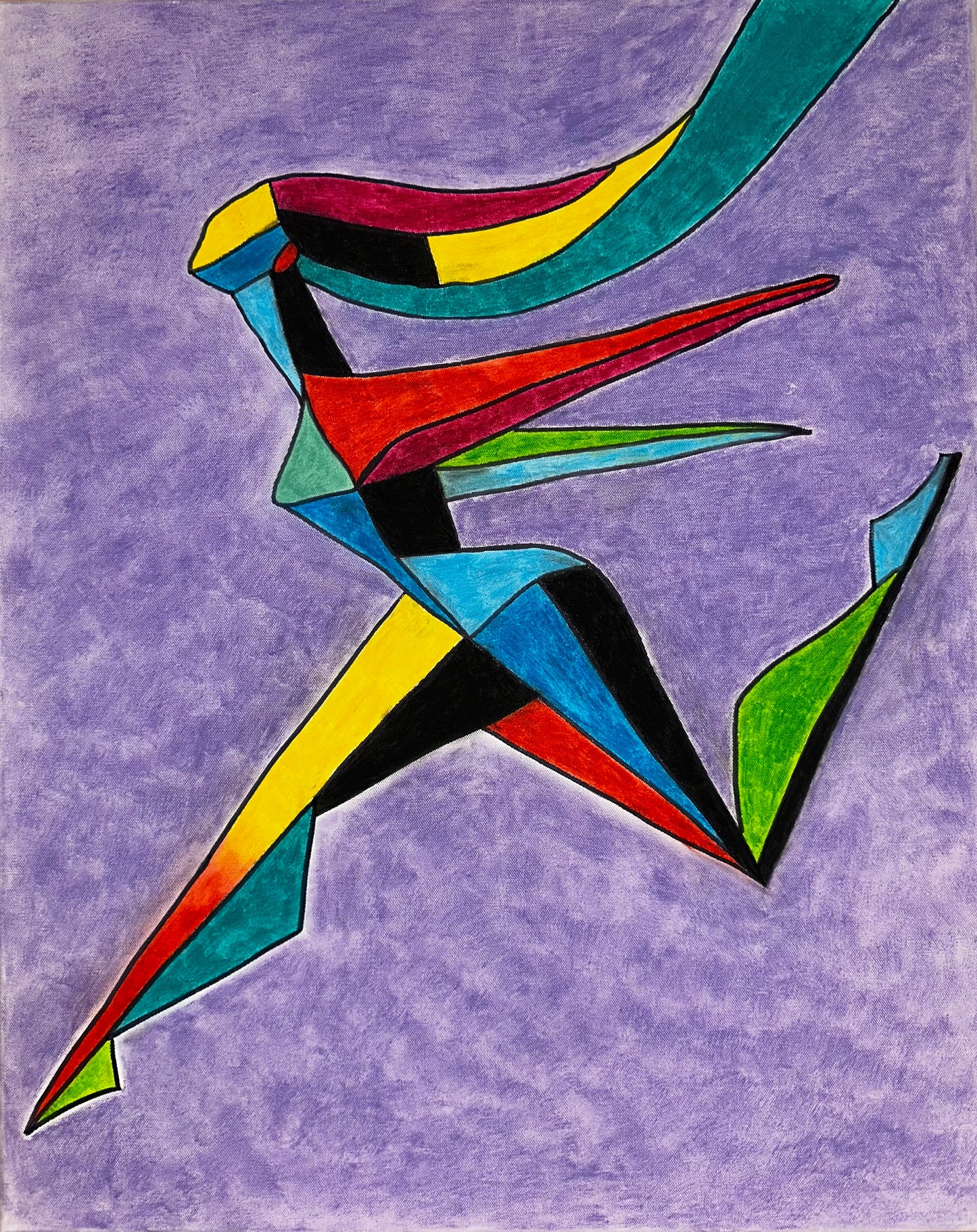 “Ribbon Runner” – Original 24x30 Oil Pastel on Canvas
