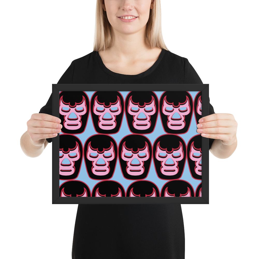 Luchador Repeat – Digital Art Print (Framed)